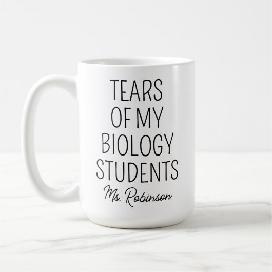 私の生物学の生徒たちの涙、先生への感謝を込めて コーヒーマグカップ (左)