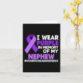 私の甥のオーバードースを記憶して紫を身に着けるギフト カード (黄色い花)