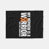 私の甥は戦士オレンジ色のリボンRsdcrps認識 フリースブランケット (正面(横))