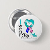 私の甲状腺がんリボン 缶バッジ (正面&裏面)