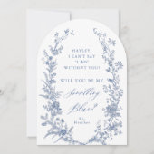 私の申パーソナライズされたし出は何でも青い 招待状 (正面)