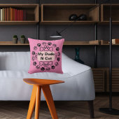 私の男と猫のおもしろいレトロ可愛いポーモダンピンク クッション