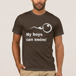 私の男の子は泳ぐことができます!! ワイシャツがあるクールなパパ Tシャツ