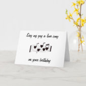 私の男をラブソング誕生日の音符 カード (黄色い花)