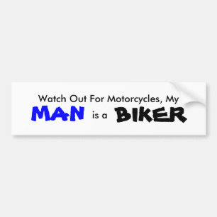 私の男性はバイクもしくは自転車に乗る人バンパーステッカー バンパーステッカー