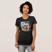 私の畜舎、私の規則の女性のカーボーイの態度のティー Tシャツ (正面フル)