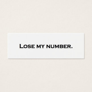 私の番号を失う。
