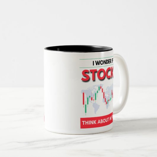 私の疑問に思こともしは株式市場に株式を持ち込む ツートーンマグカップ (正面右)