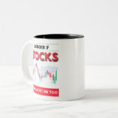 私の疑問に思こともしは株式市場に株式を持ち込む ツートーンマグカップ (正面左)