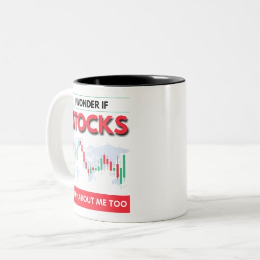 私の疑問に思こともしは株式市場に株式を持ち込む ツートーンマグカップ (正面左)