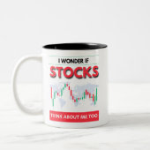 私の疑問に思こともしは株式市場に株式を持ち込む ツートーンマグカップ (左)