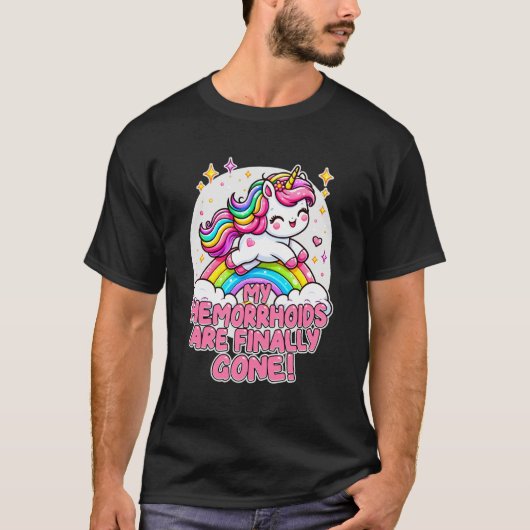 私の痔はついに消えた 皮肉 面白いね Tシャツ (正面)