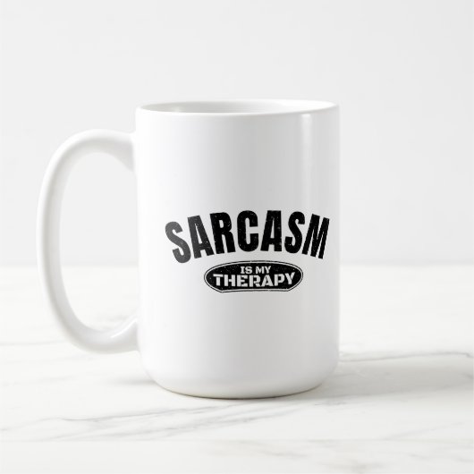 私の療法は皮肉 Funny Typography ギフト コーヒーマグカップ (左)