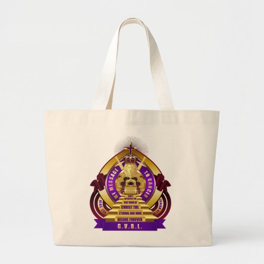 私の癌へのメッセージ ラージトートバッグ (正面)