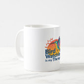 私の癒しは野鳥観察 ハチドリとサンセット コーヒーマグカップ (正面左)