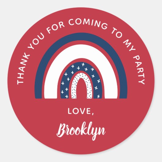 私の白い来赤いパーティーをありがとう ラウンドシール (正面)