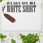 私の白のBBQステイン キッチンタオル (折り畳み)