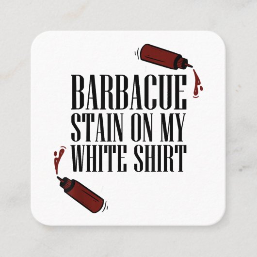 私の白のBBQステイン スクエア名刺 (正面)