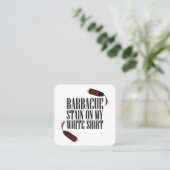 私の白のBBQステイン スクエア名刺 (スタンド正面)