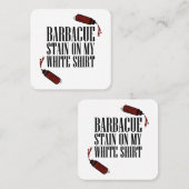 私の白のBBQステイン スクエア名刺 (正面/裏面)