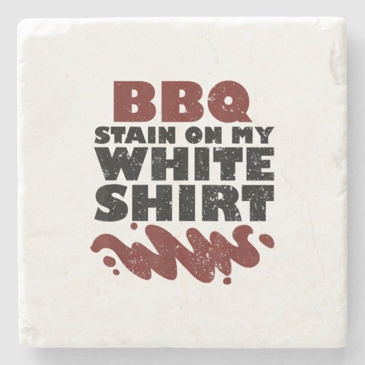 私の白のBBQステイン ストーンコースター (正面)