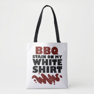 私の白のBBQステイン トートバッグ