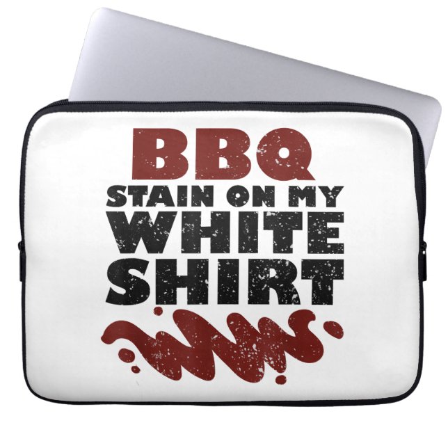 私の白のBBQステイン ラップトップスリーブ (正面)