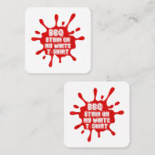 私の白TシャツのBBQステインおもしろいことわざSarcast スクエア名刺 (正面/裏面)