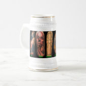 私の皮のマグの下 ビールジョッキ (正面左)