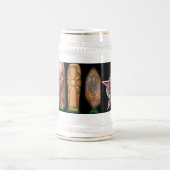 私の皮のマグの下 ビールジョッキ (中央)