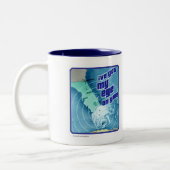 私の目にハリケーン嵐のスローガン ツートーンマグカップ (左)