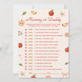 私の目のアップルの赤ちゃんシャワー誰のゲームカードを推測 招待状 (正面)