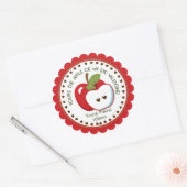 私の目のアップルバレンタインデーパーソナライズされた名 ラウンドシール (封筒)