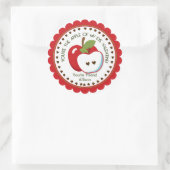 私の目のアップルバレンタインデーパーソナライズされた名 ラウンドシール (バッグ)