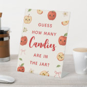 私の目のアップルベイビーシャワーはキャンディーの数を推測 台座サイン (インサイチュ)