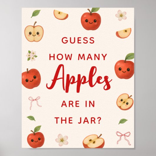 私の目のアップルベイビーシャワーは、どれだけのリンゴを推測 ポスター (正面)