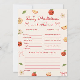 私の目の中のリンゴのベイビーシャワーの予測とアドバイス 招待状