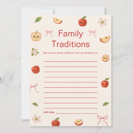私の目の中のリンゴの赤ちゃんシャワー家族の伝統カード 招待状 (正面)