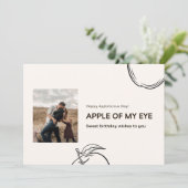 私の目の中のリンゴ オーダーメイド誕生日写真カード カード (スタンド正面)