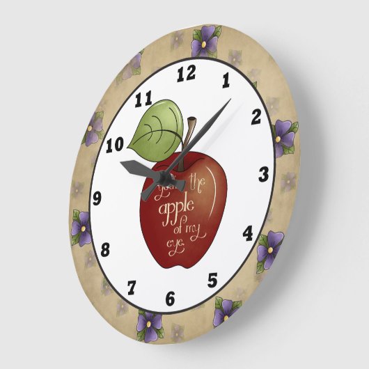 私の目の壁時計の国のリンゴ ラージ壁時計 (傾斜)