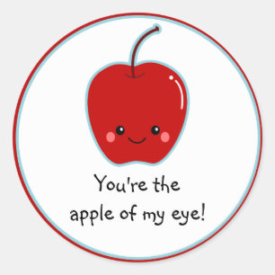 私の目の漫画のかわいいApple ラウンドシール