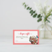 私の目の赤ちゃんシャワーおむつラッフルのリンゴ エンクロージャーカード (スタンド正面)