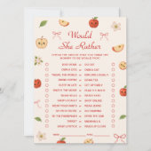 私の目の赤ちゃんシャワーのリンゴは彼女はむしろゲームだろう 招待状 (正面)