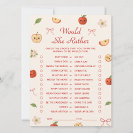 私の目の赤ちゃんシャワーのリンゴは彼女はむしろゲームだろう 招待状