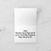 私の目を見るハッピーバースデー顔 カード (内部)