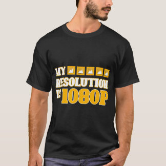 "私の目標は1080P" 笑えるテクノロジー・ダジャレ引用符 Tシャツ