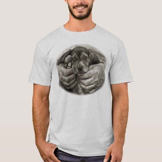 私の相棒のビーグル犬の子犬の写真芸術 Tシャツ (正面)