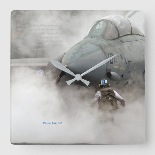 "私の石" -賛美歌の144:1 - 2 スクエア壁時計 (正面)