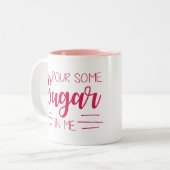 私の砂糖をマグ注いで下さい ツートーンマグカップ (正面左)