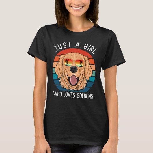 私の研究室が大好きなゴールデンレトリバーを愛する女の子 Tシャツ (正面)